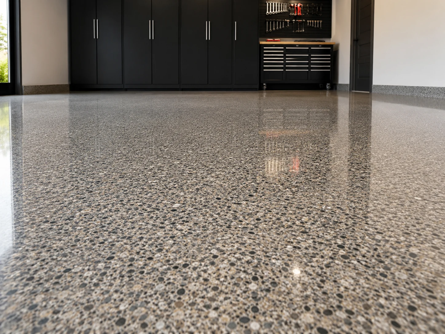 Polished concrete floor finish