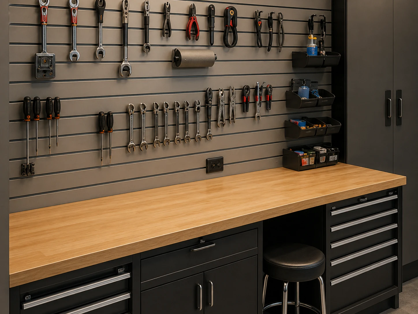 Tool wall and accessory detail