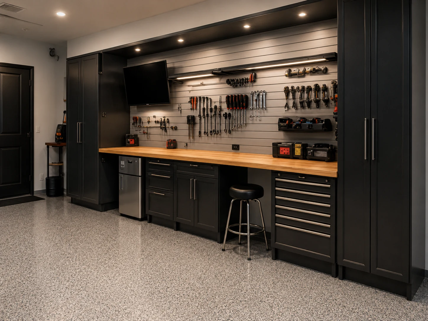 Interior — workbench wall