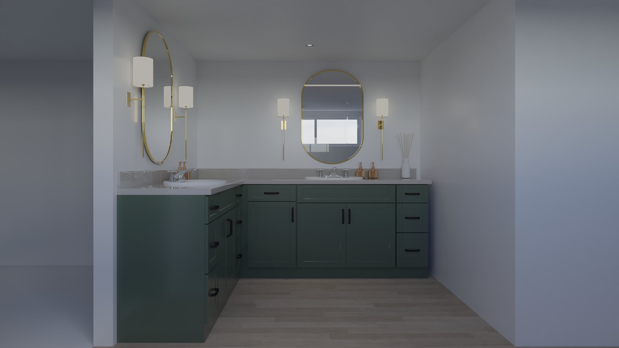 Interior rendering — vanity wall