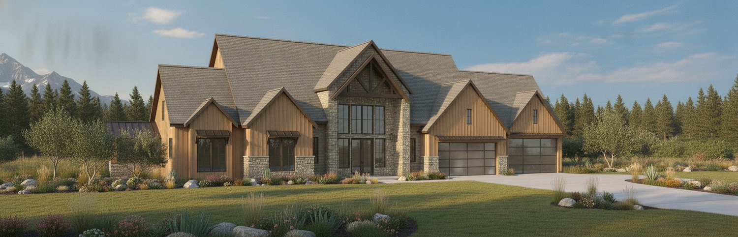Front exterior rendering — alternate angle
