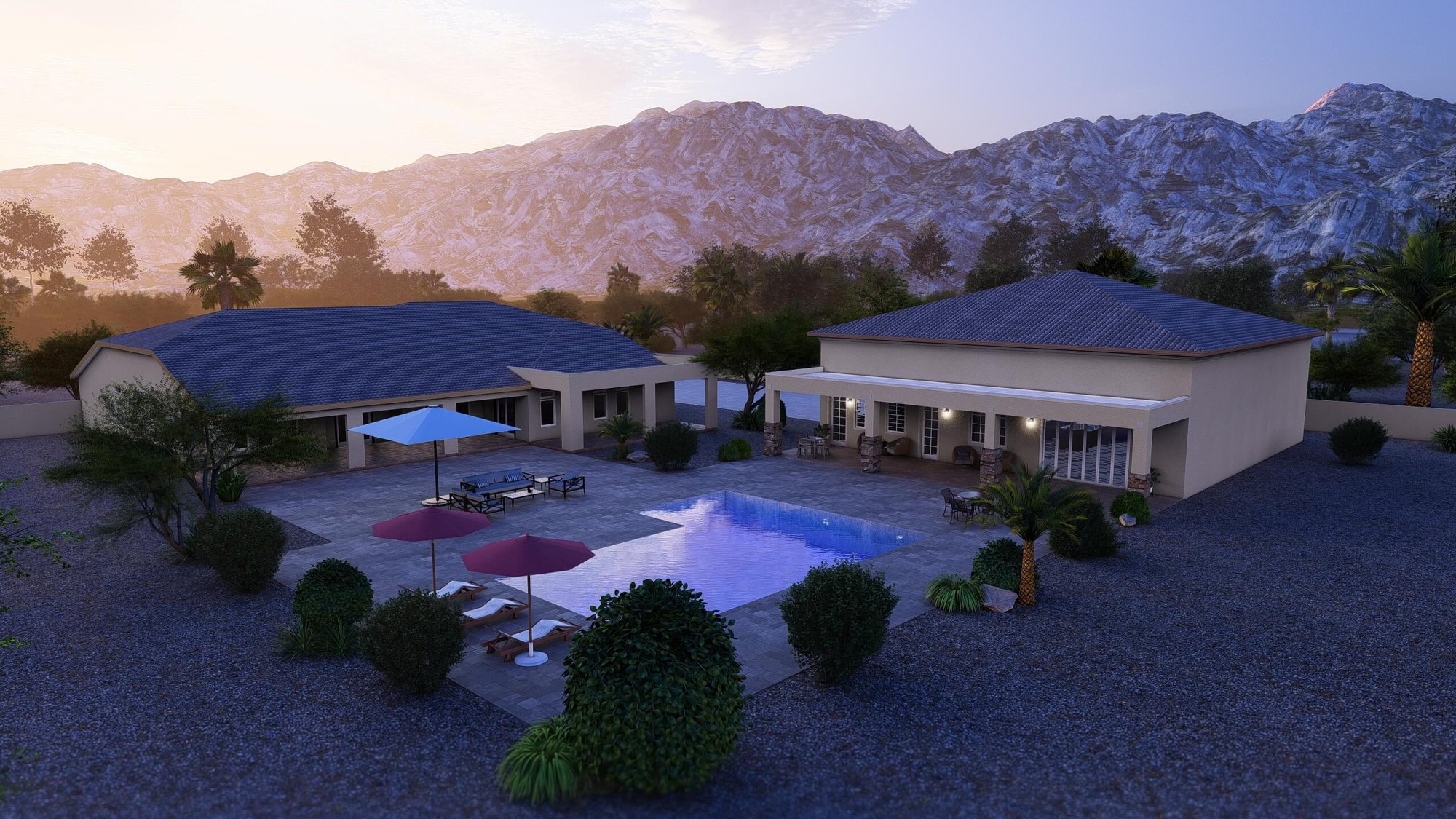 Exterior rendering — night