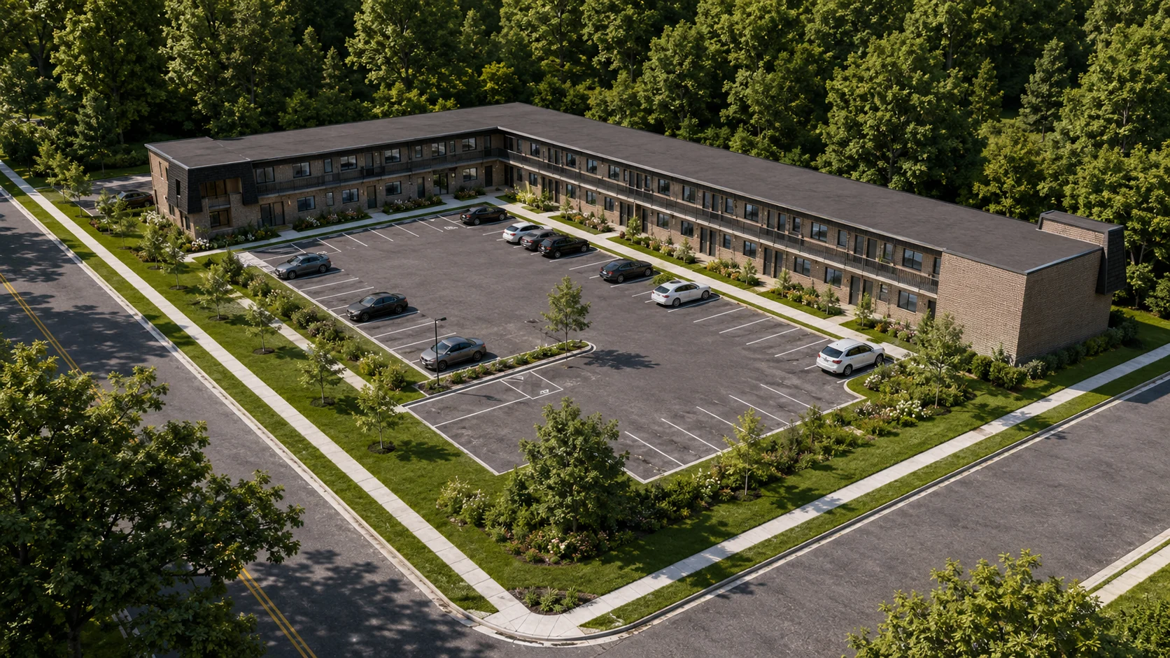 Aerial site and parking view