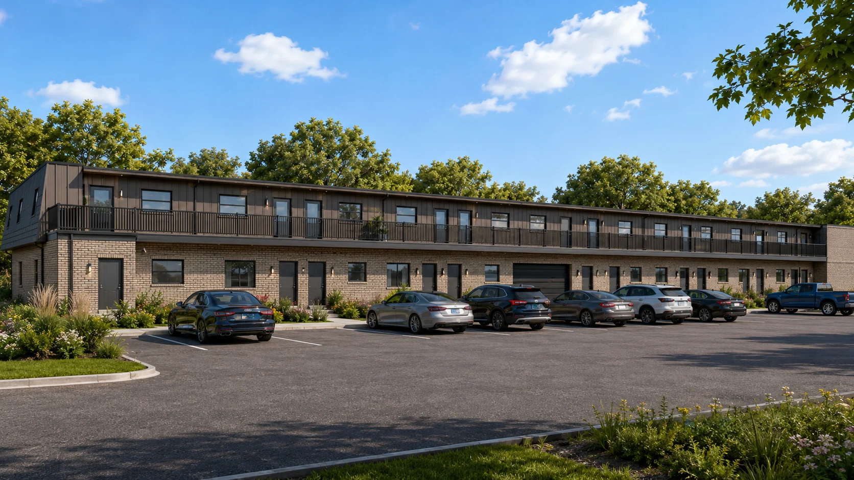 Rear parking-court exterior