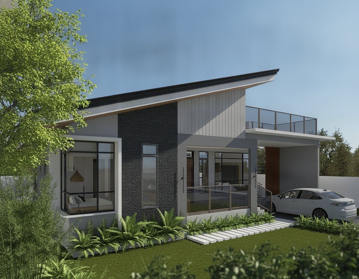 Three-quarter angle rendering