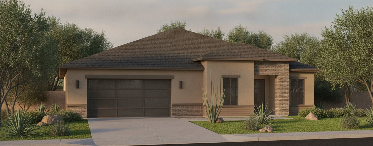 Three-quarter angle rendering