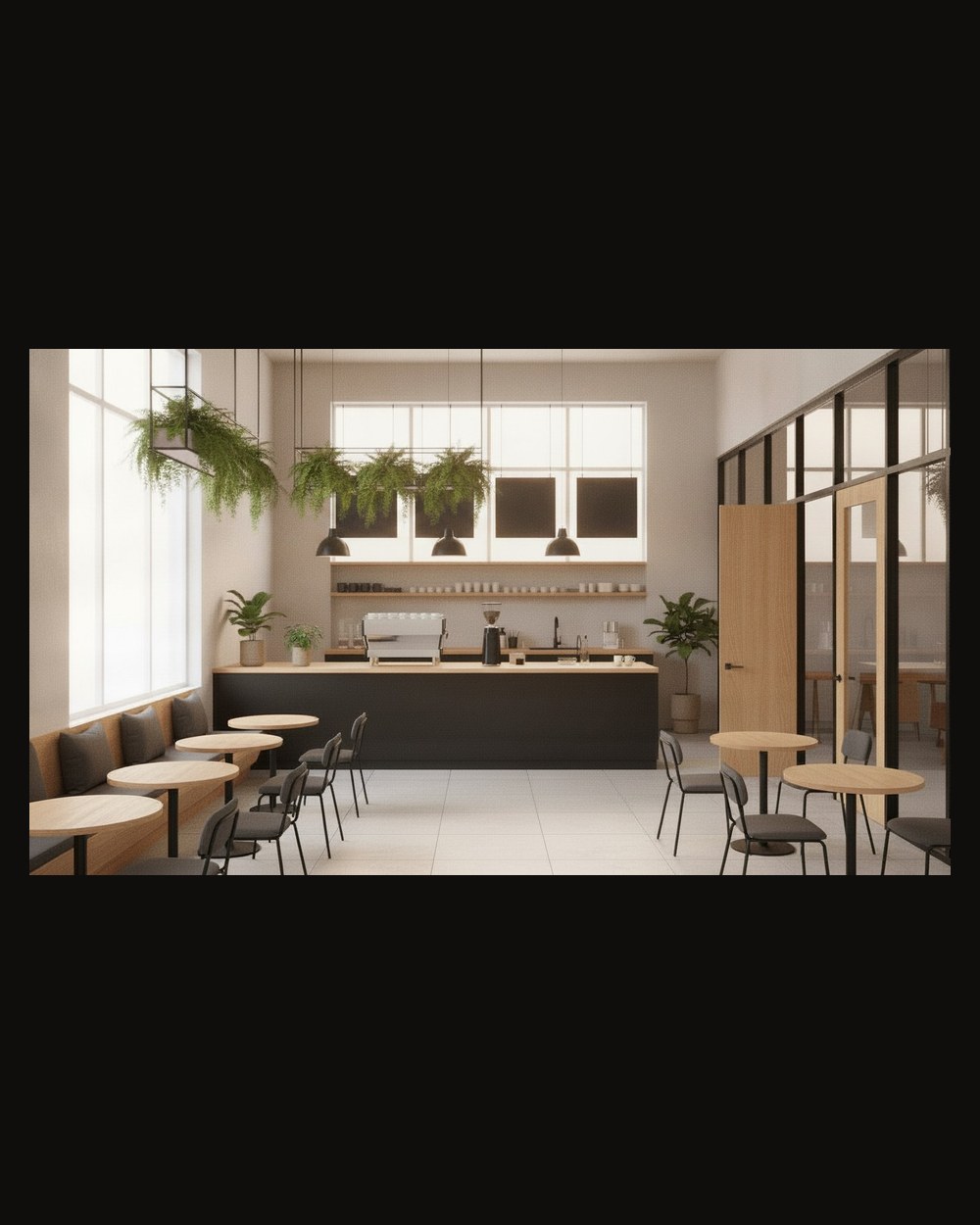 Coffee shop interior rendering
