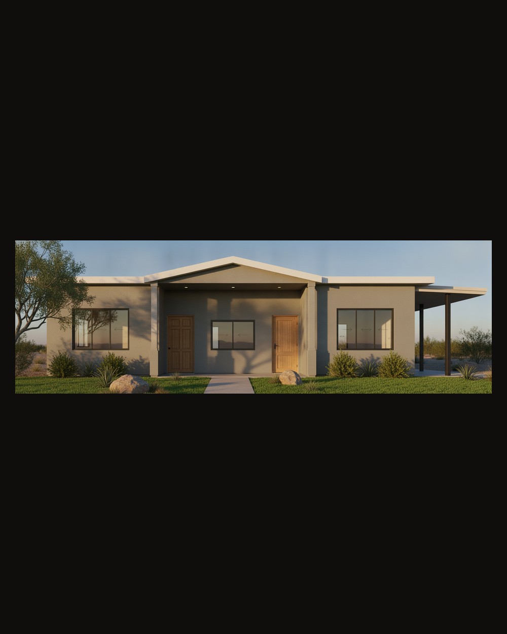 Single-story Phoenix new-build home — exterior rendering