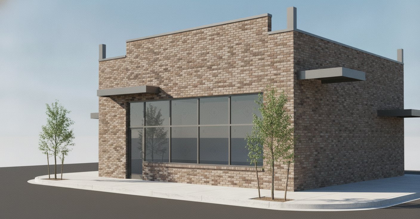 Three-quarter angle rendering