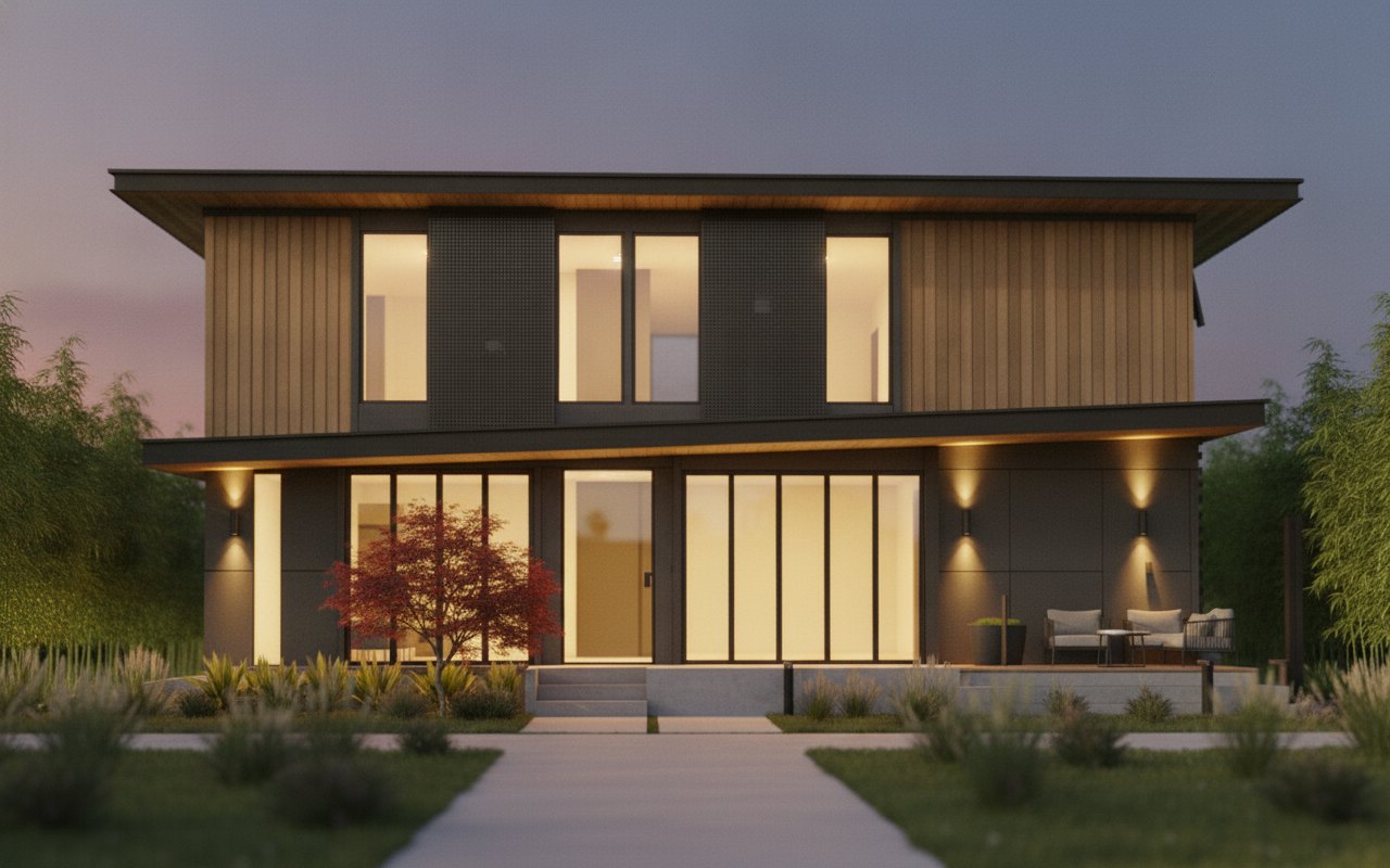 Dusk exterior rendering