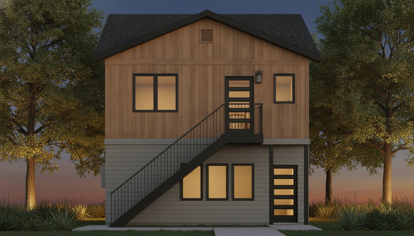 Dusk exterior rendering