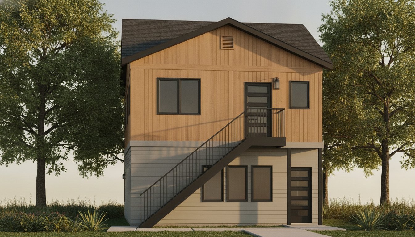 Three-quarter angle rendering