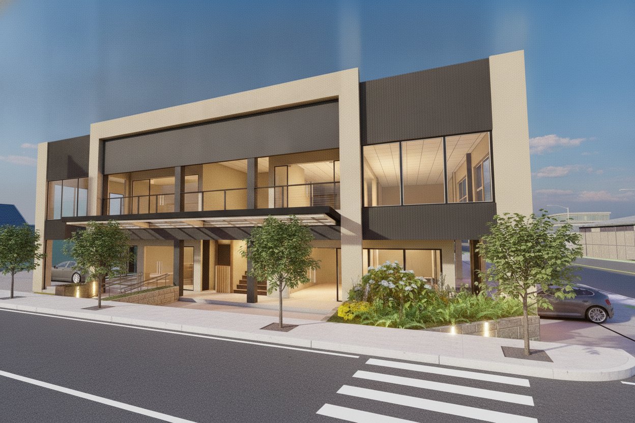 Dusk exterior rendering